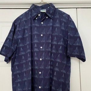 Short Sleeve shirt with sailboat motif (Men M)